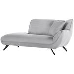 CHAISELONGUE in Feincord Hellgrau  - Hellgrau/Schwarz, Design, Textil/Metall (190/90/95cm) - Carryhome