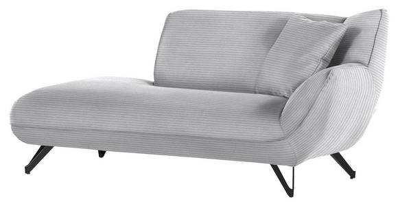 CHAISELONGUE in Feincord Hellgrau  - Hellgrau/Schwarz, Design, Textil/Metall (190/90/95cm) - Carryhome