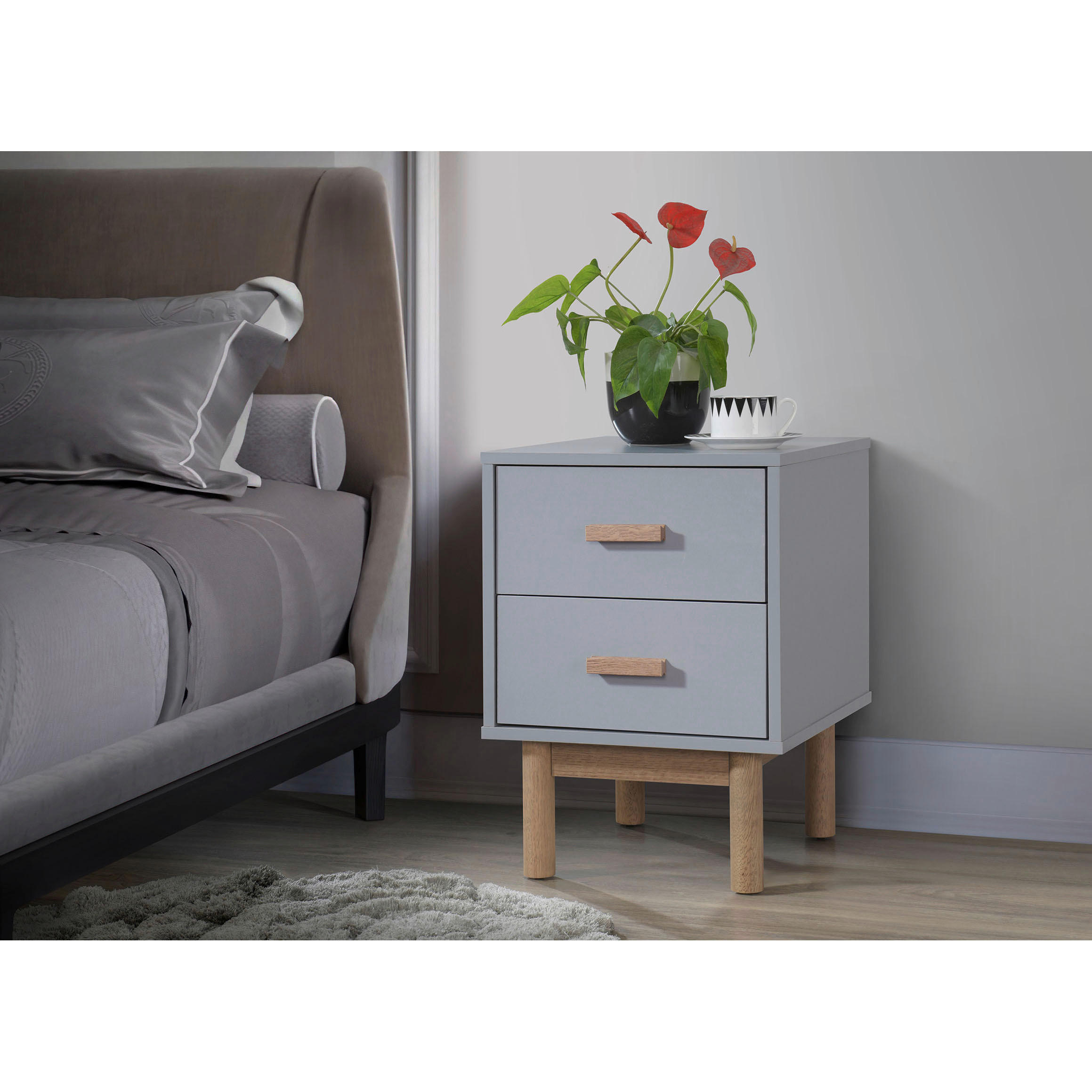 NACHTTISCH 40/55/44 cm  - Eichefarben/Grau, Design, Holz/Holzwerkstoff (40/55/44cm) - MID.YOU