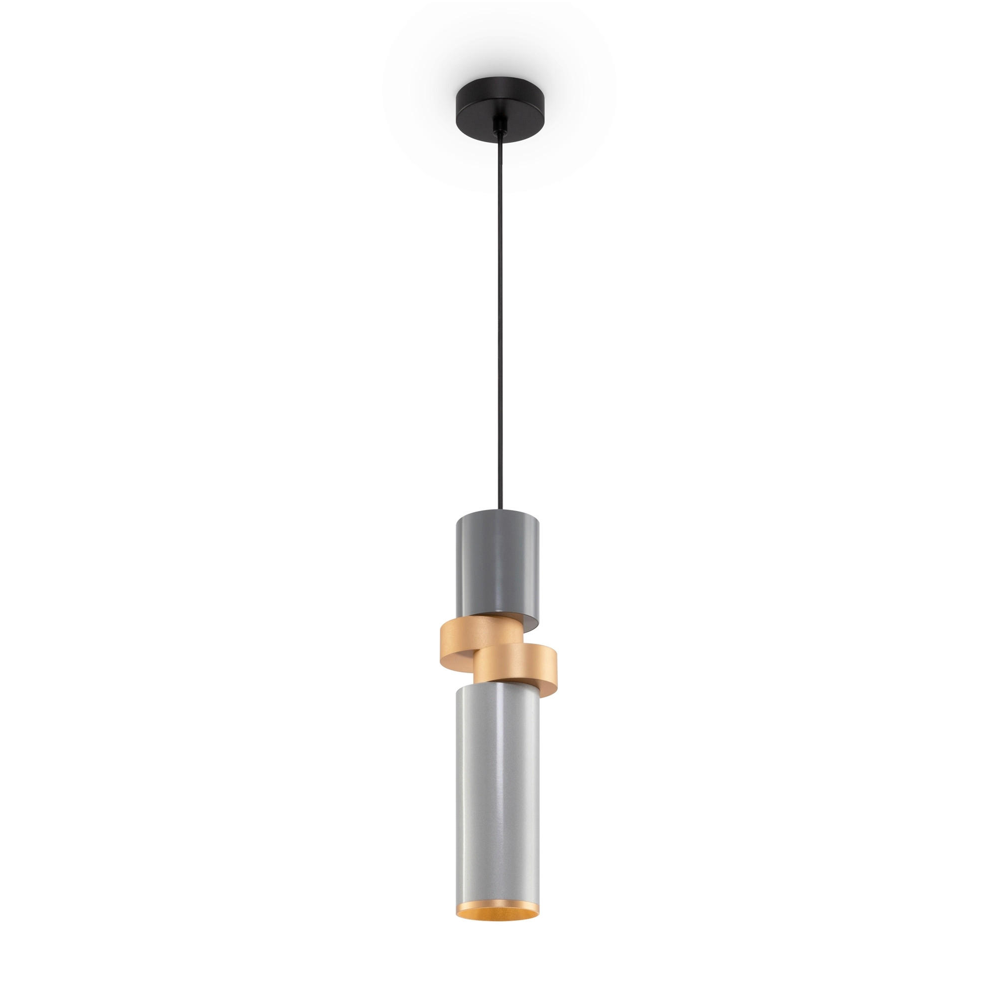 PENDELLEUCHTE 9,5/6,5/33 cm    - Silberfarben/Messingfarben, Trend, Metall (9,5/6,5/33cm) - MAYTONI