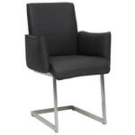 ARMLEHNSTUHL  in Stahl Mikrofaser  - Edelstahlfarben/Schwarz, Design, Holzwerkstoff/Textil (63/91/60cm) - Dieter Knoll