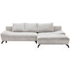 ECKSOFA in Chenille Hellgrau  - Hellgrau/Schwarz, Modern, Textil/Metall (290/182cm) - Hom`in