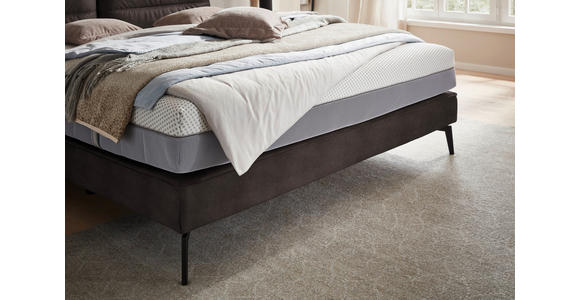 BOXSPRINGBETT 180/200 cm in Braun - Schwarz/Braun, Design, Textil/Metall (180/200cm) - Johann Jakob