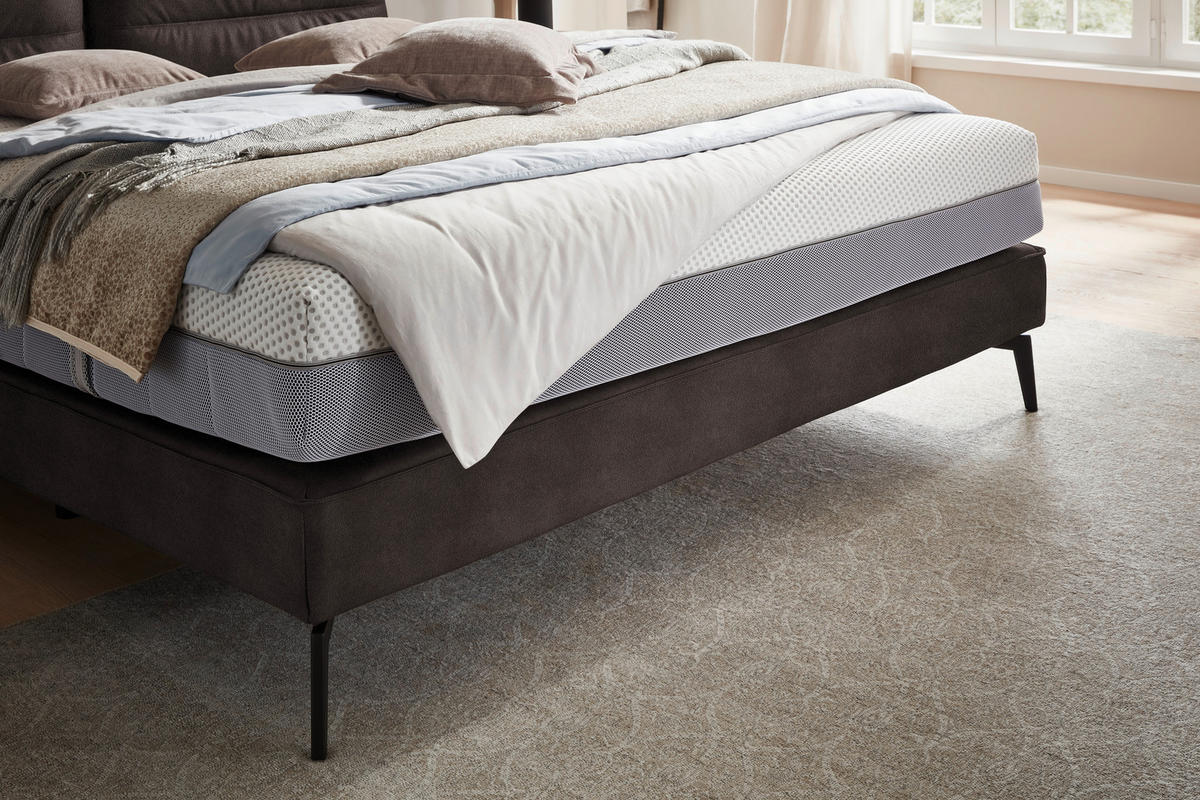 BOXSPRINGBETT 160/200 cm  in Braun  - Schwarz/Braun, Design, Textil/Metall (160/200cm) - Johann Jakob