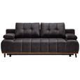SCHLAFSOFA Clive in Webstoff Dunkelbraun  - Dunkelbraun/Schwarz, Design, Holz/Textil (206/77-87/102cm) - Novel