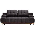 SCHLAFSOFA Clive in Webstoff Dunkelbraun  - Dunkelbraun/Schwarz, Design, Holz/Textil (206/77-87/102cm) - Novel