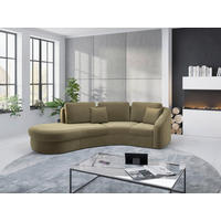ECKSOFA in Samt Olivgrün  - Schwarz/Olivgrün, Modern, Kunststoff/Textil (230/266cm) - Sit & More