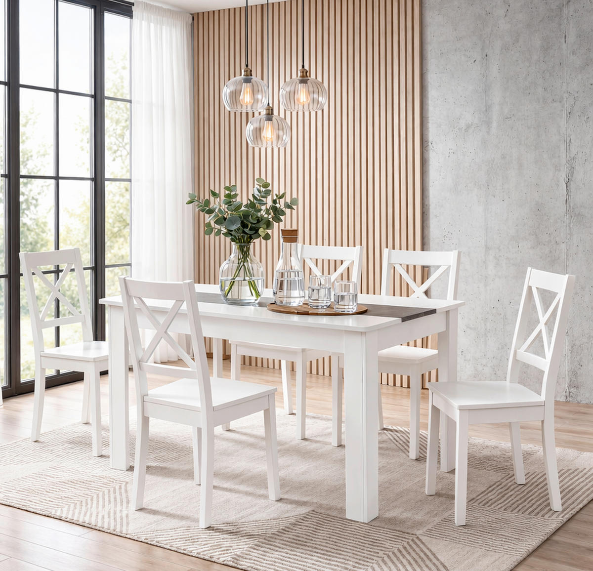 ESSTISCH      - Anthrazit/Weiß, MODERN, Holzwerkstoff (140/80/75cm) - MID.YOU