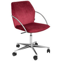 DREHSTUHL  in Samt Edelstahlfarben, Bordeaux  - Chromfarben/Edelstahlfarben, Design, Kunststoff/Textil (56,5/82-94/60cm) - Novel