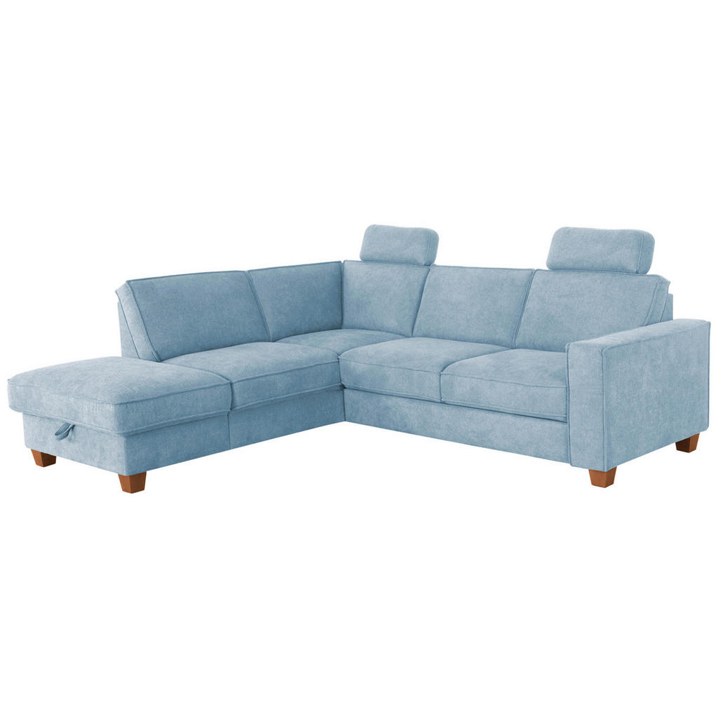 Thumbnail - Sit & More Ecksofa, Hellblau, Textil, Buche, massiv, 5,5-Sitzer, Ottomane links, L-Form, 236x213 cm, DGM-Klimapakt, Gold...