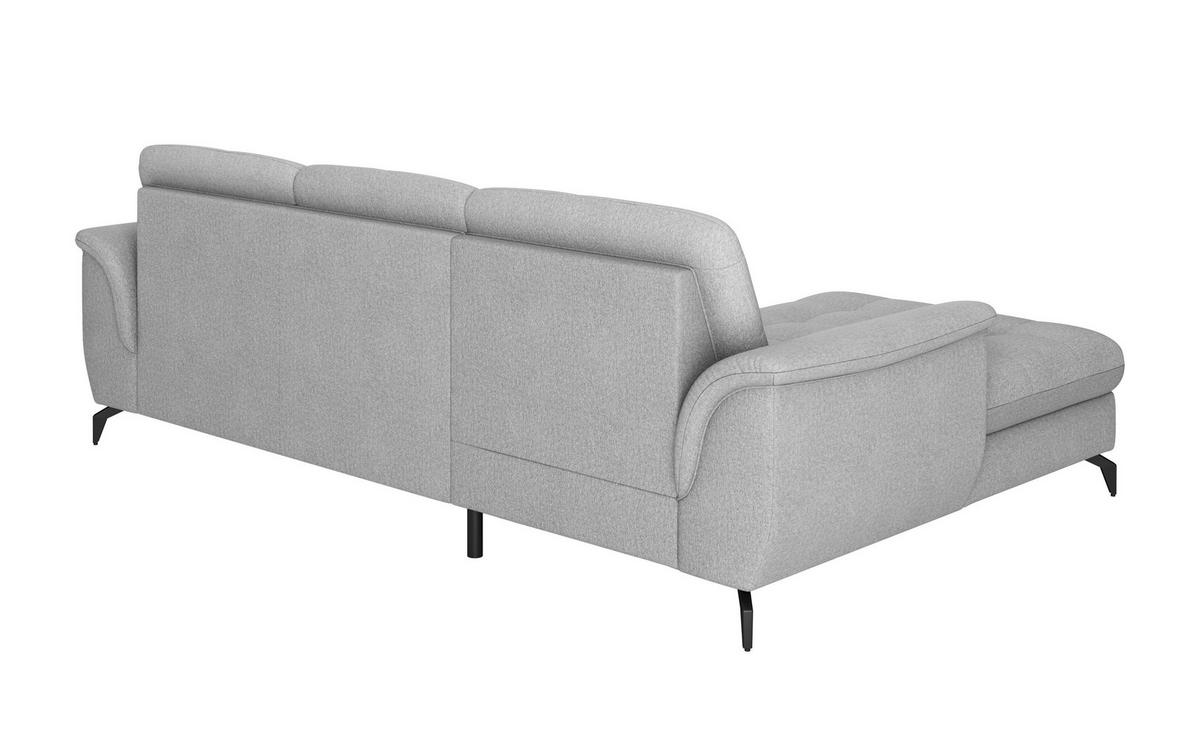 ECKSOFA ZORA E Grau Flachgewebe  - Schwarz/Grau, MODERN, Textil/Metall (164/262cm) - Sit & More