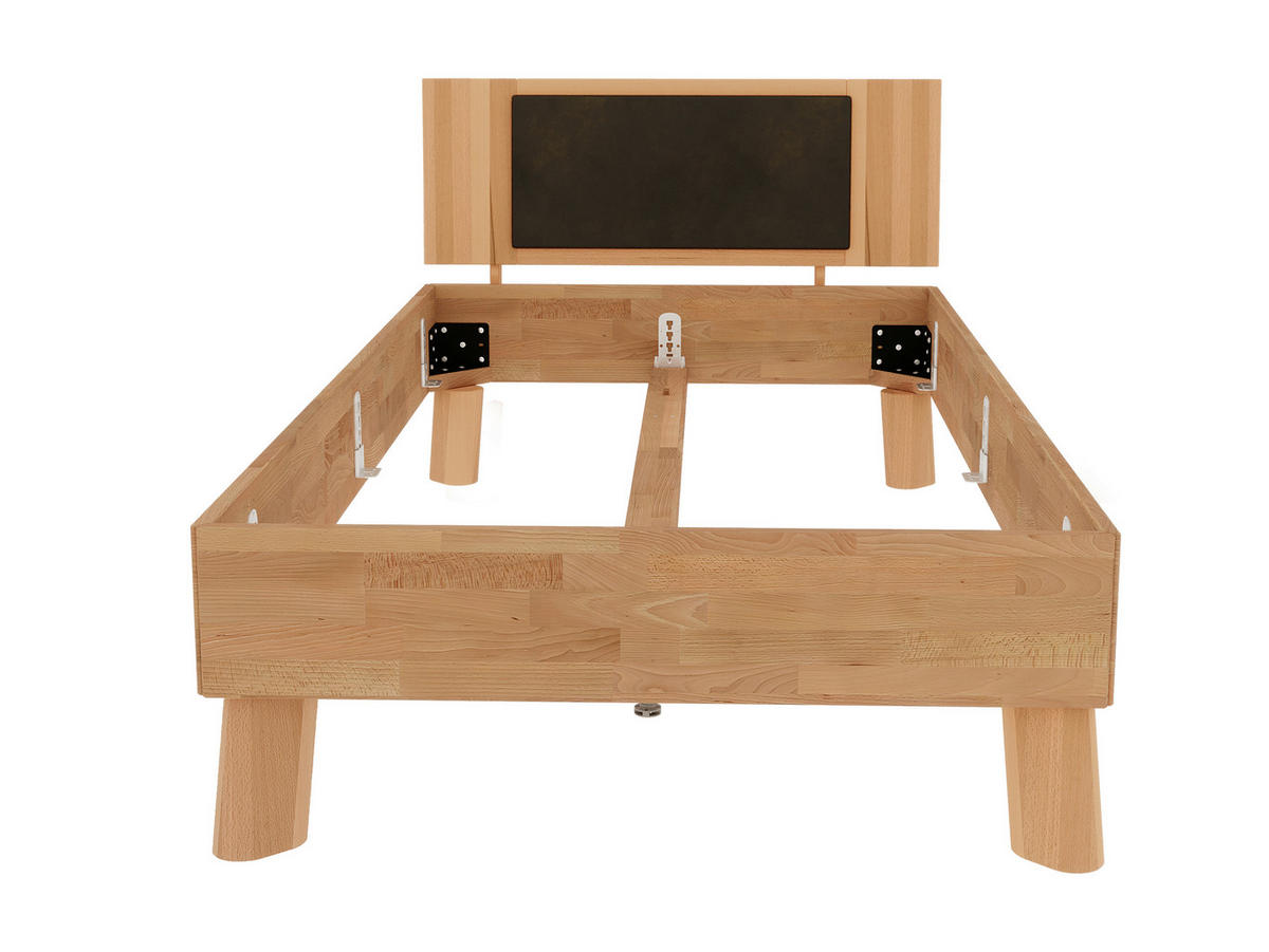 BETT - Naturfarben/Kernbuche, MODERN, Holz (100/200cm) - MID.YOU