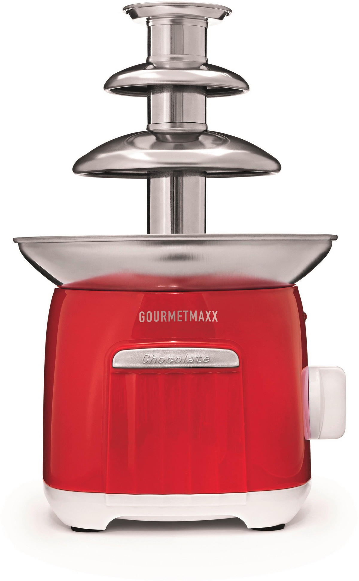 SCHOKOLADENBRUNNEN Retro  - Rot/Weiß, Basics, Kunststoff/Metall (15/15/23cm) - GOURMETMAXX