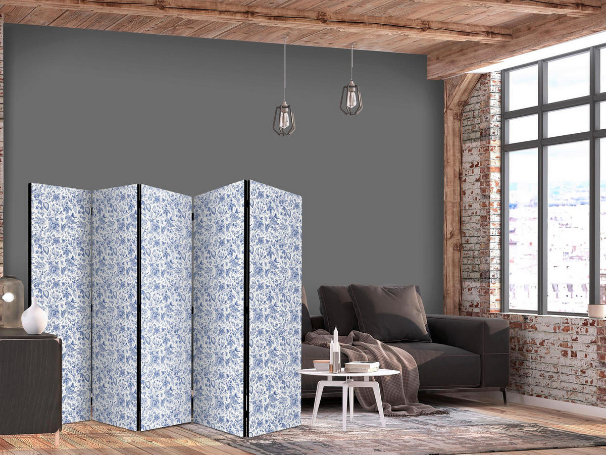 PARAVENT - Pastellblau/Beige, Basics, Textil (225/172/3cm) - artgeist
