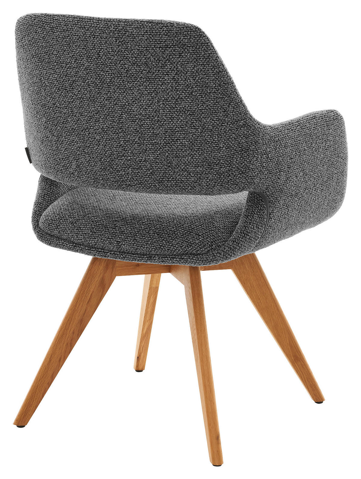 ARMLEHNSTUHL  Sitzfläche 180° drehbar, automatische Rückholfunktion Bouclé  - Graphitfarben, Design, Holz/Textil (62/83/62cm) - Musterring