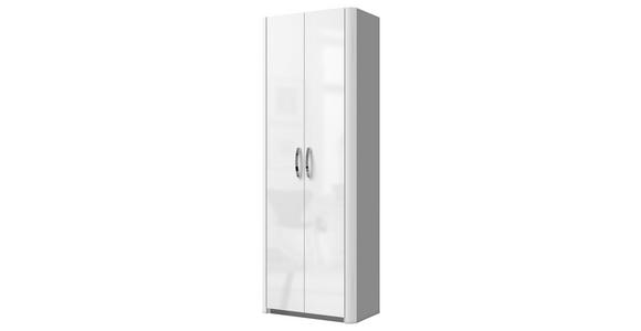 GARDEROBENSCHRANK 66/187/37,5 cm - Chromfarben/Alufarben, Design, Glas/Holzwerkstoff (66/187/37,5cm) - Moderano
