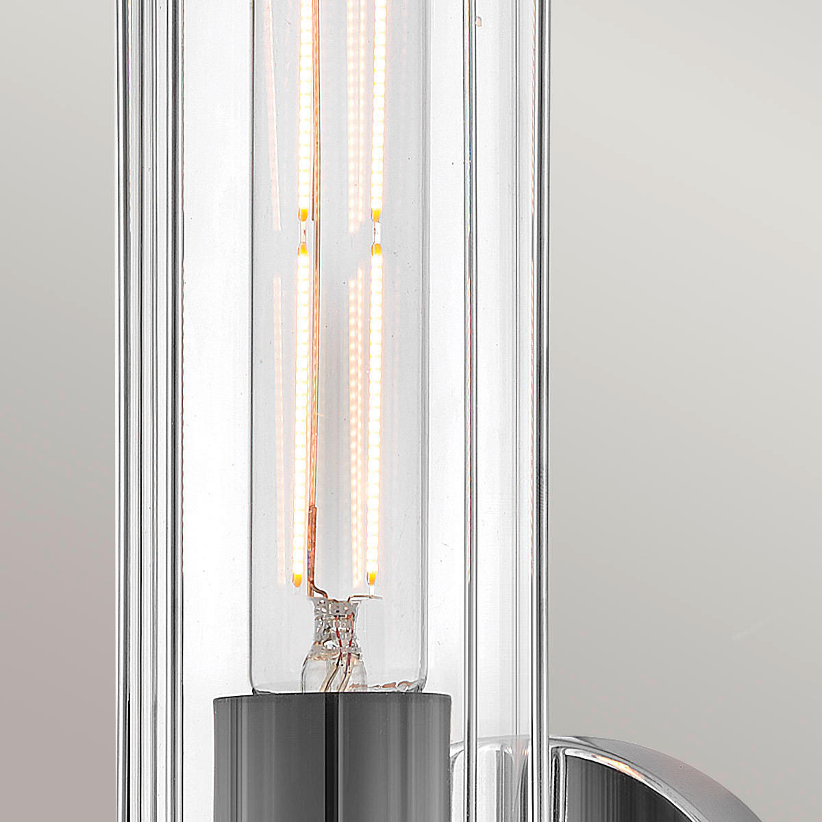 BADEZIMMER-WANDLEUCHTE - Chromfarben/Schwarz, Basics, Glas/Metall (35.1/12.2/12.8cm) - Elstead Lighting