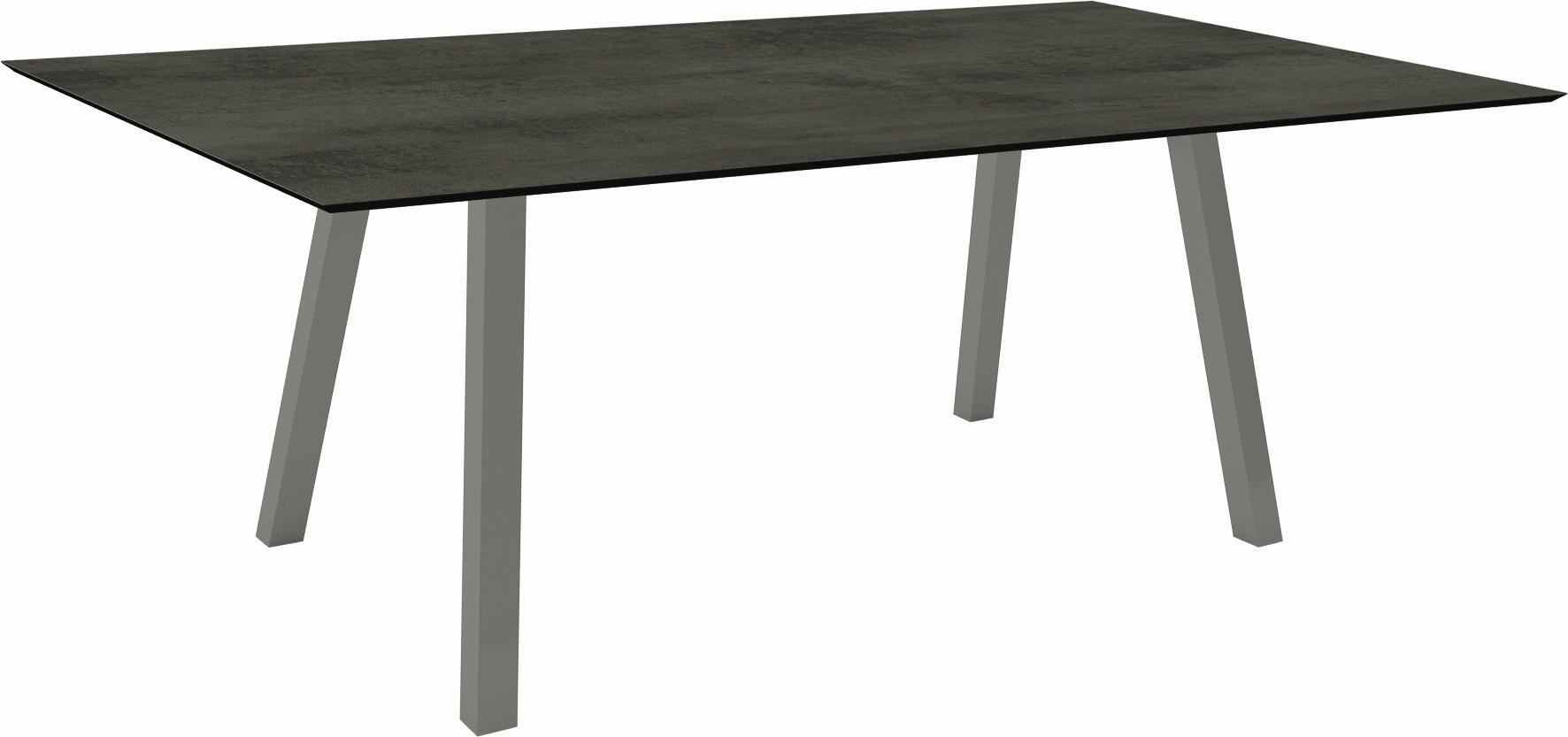 GARTENTISCH Kunststoff Grau rechteckig  - Graphitfarben/Grau, MODERN, Kunststoff/Metall (180/100/75cm) - Stern