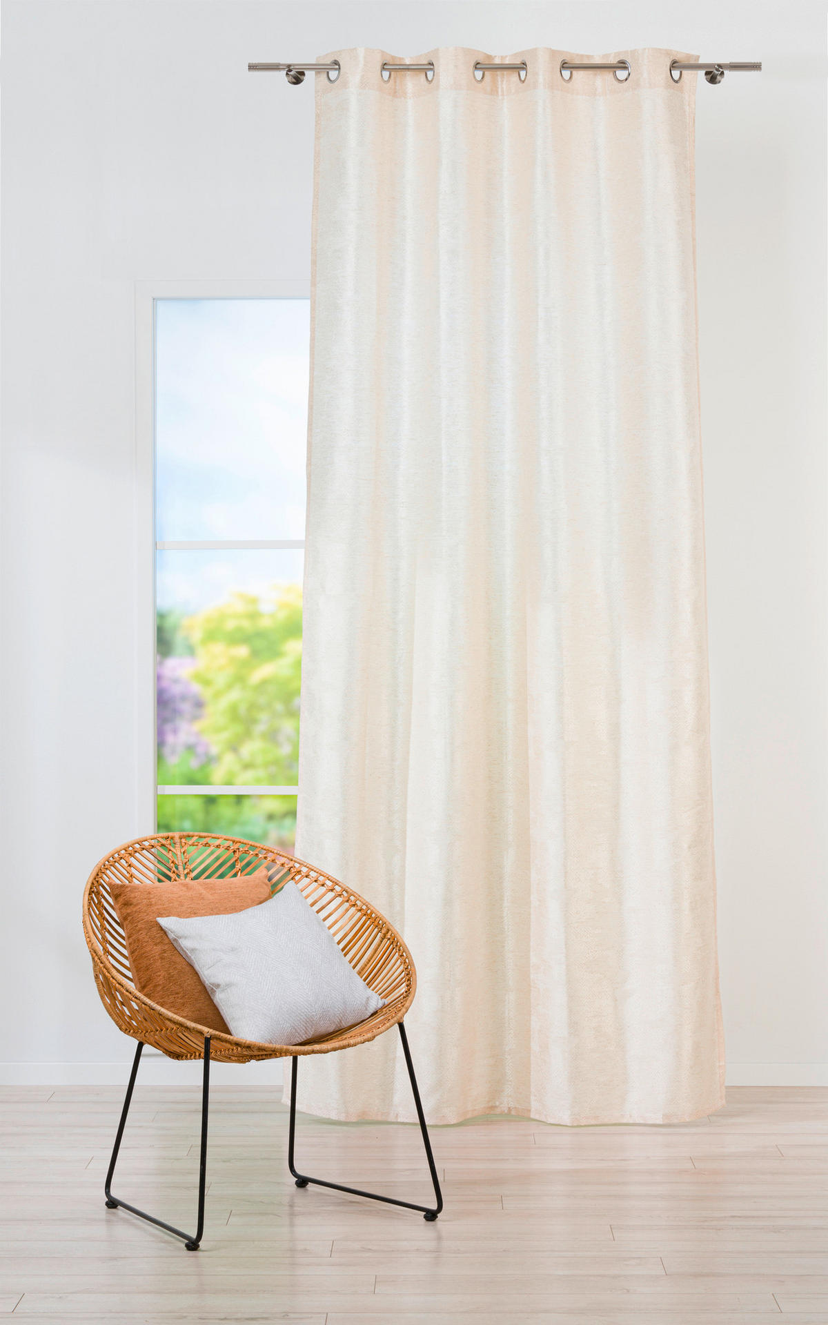 DRAPERIE CONFECȚIONATĂ black-out (nu permite trecerea luminii)  - crem, Basics, textil (26.5/43/5cm)