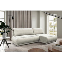 ECKSOFA PAROS Creme Bouclé  - Creme/Schwarz, Design, Kunststoff/Textil (277/179cm) - MID.YOU
