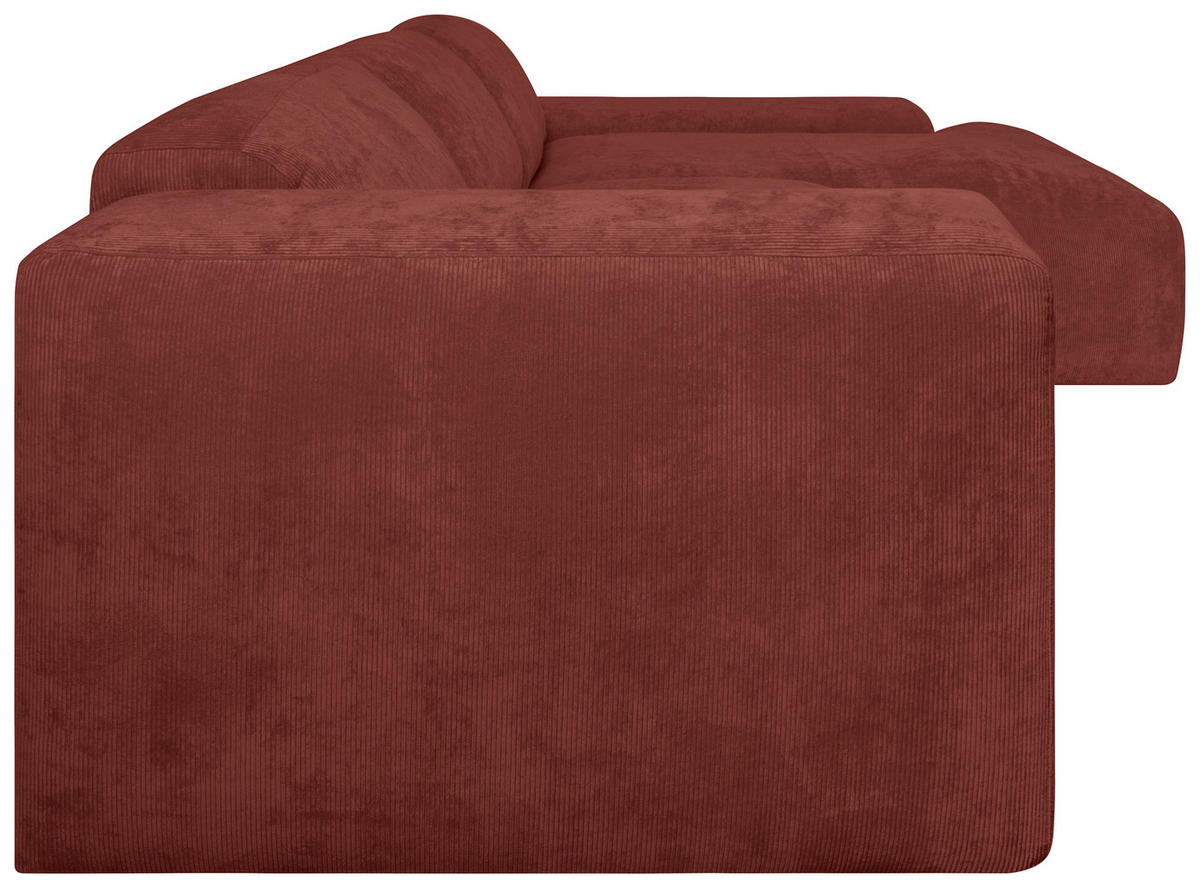 ECKSOFA HANNAH Rot Cord  - Rot/Schwarz, Design, Kunststoff/Textil (343/170cm) - MID.YOU