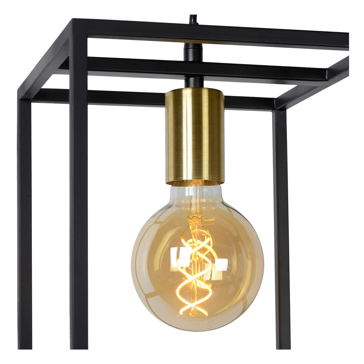 HÄNGELEUCHTE Ruben 22/22/150 cm   - Schwarz, Basics, Metall (22/22/150cm) - Lucide
