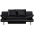 SCHLAFSOFA in Leder Schwarz - Chromfarben/Schwarz, MODERN, Leder/Metall (214/90/93cm) - Novel SCHLAFSOFA in Leder Schwarz - Chromfarben/Schwarz, MODERN, Leder/Metall (214/90/93cm) - Novel