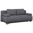 BOXSPRINGSOFA  in Flachgewebe Dunkelgrau  - Dunkelgrau/Naturfarben, MODERN, Holz/Textil (205/93/108cm) - Venda