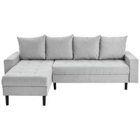 ECKSOFA in Webstoff Hellgrau  157/231 cm  - Hellgrau/Schwarz, KONVENTIONELL, Kunststoff/Textil (157/231cm) - P & B