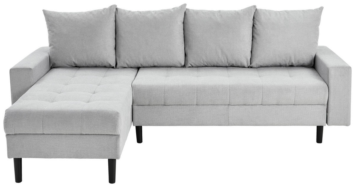 ECKSOFA in Webstoff Hellgrau  157/231 cm  - Hellgrau/Schwarz, KONVENTIONELL, Kunststoff/Textil (157/231cm) - P & B