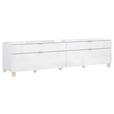 TV-ELEMENT Weiß  219,9/57/52,5 cm  - Edelstahlfarben/Champagner, Design, Glas/Holzwerkstoff (219,9/57/52,5cm) - Hom`in