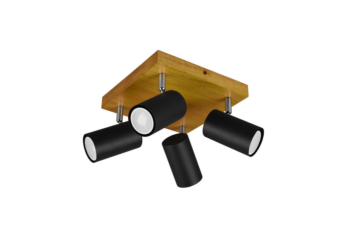 STRAHLER   - Schwarz, Design, Holz/Metall (22/16/22cm) - Trio Leuchten