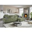 ECKSOFA  in Chenille, Flachgewebe Olivgrün  316/175 cm  - Schwarz/Olivgrün, Design, Textil/Metall (316/175cm) - Dieter Knoll