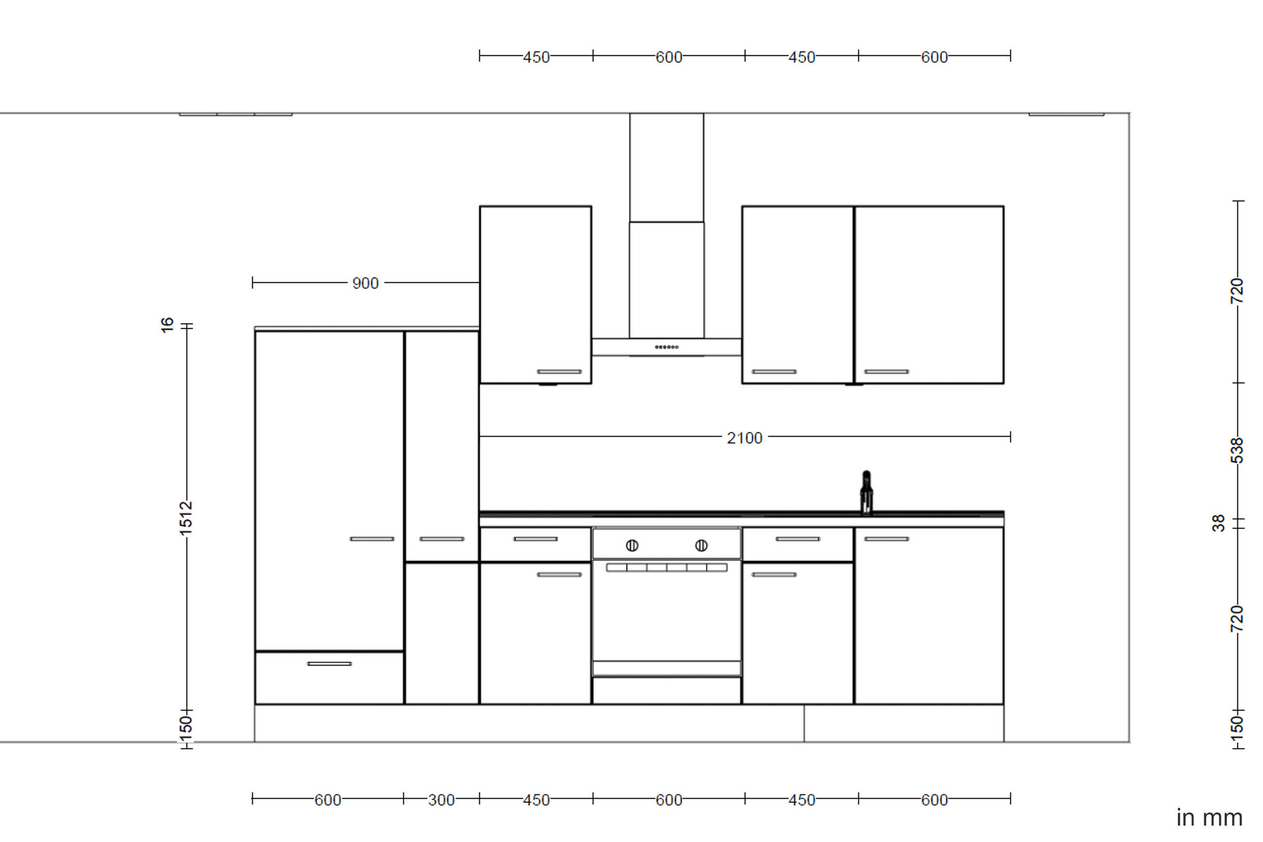 Thumbnail - Nobilia Küchenleerblock Structura, Grün, Eiche, Metall, 3 Schublade(n) Schubladen, nur wie online abgebildet bestellbar,...