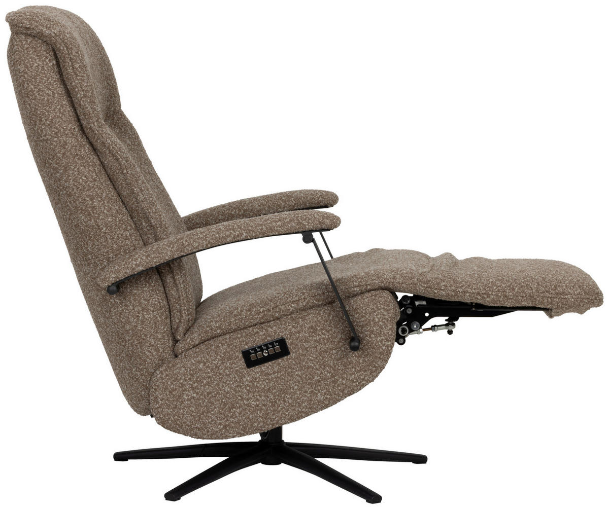 RELAXSESSEL Webstoff    - Taupe/Schwarz, Design, Holz/Textil (67/114/84cm) - Livetastic