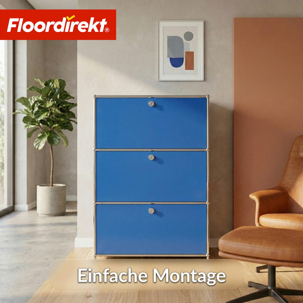 REGAL Blau  - Blau, Basics, Metall (75/120/40cm) - Floordirekt