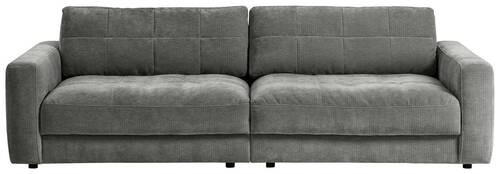 BIGSOFA in Cord Grau  - Schwarz/Grau, Modern, Textil (264/83/126cm) - Trendmanufaktur
