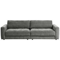 BIGSOFA in Cord Grau  - Schwarz/Grau, Modern, Textil (264/83/126cm) - Trendmanufaktur