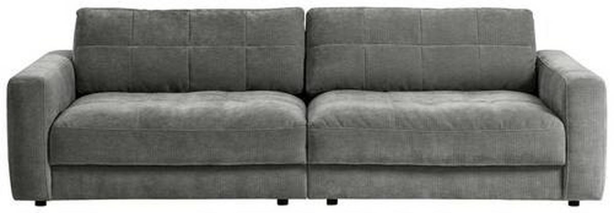 BIGSOFA in Cord Grau  - Schwarz/Grau, Modern, Textil (264/83/126cm) - Trendmanufaktur