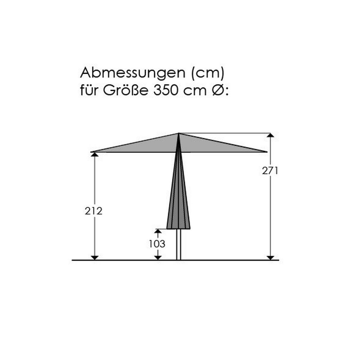 SONNENSCHIRM 350 cm Naturfarben  - Anthrazit/Naturfarben, Basics, Textil/Metall (350/275cm) - Schneider