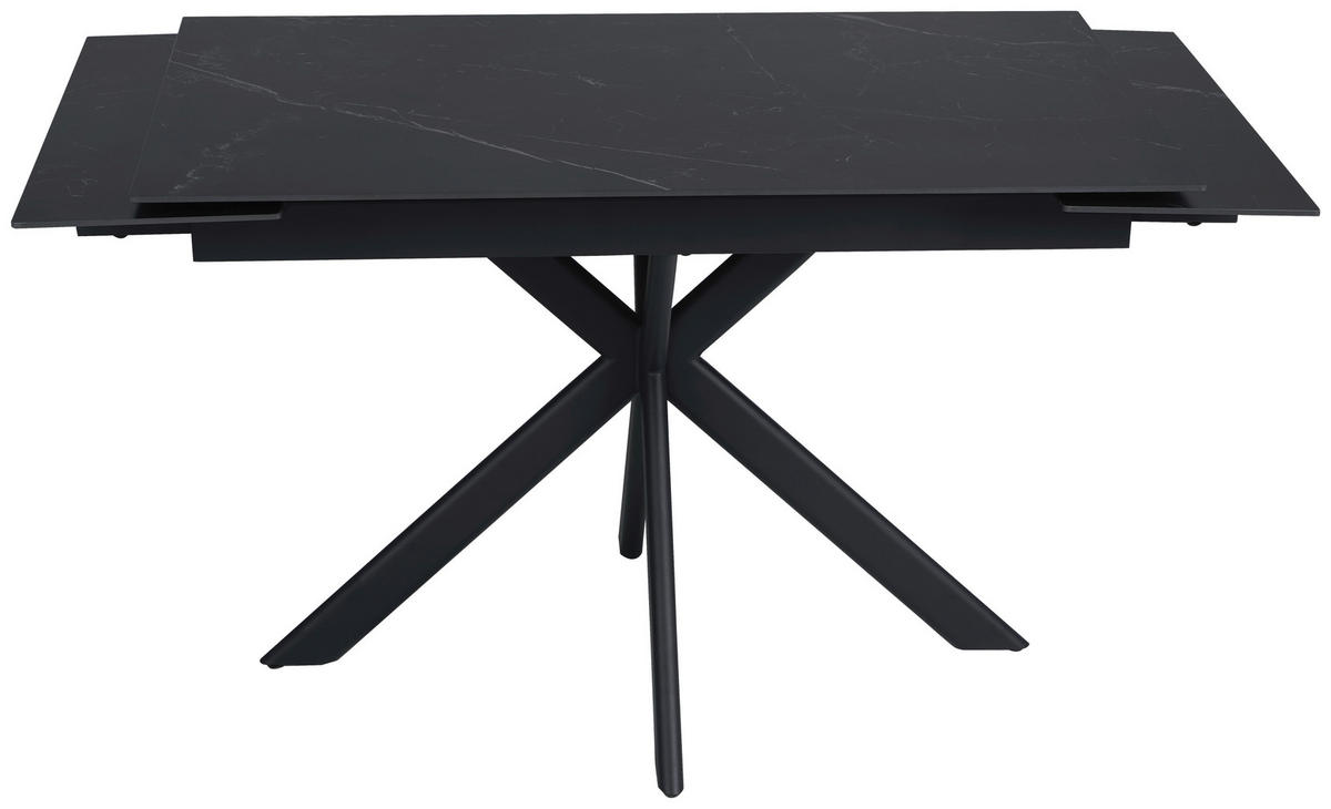 ESSTISCH Schwarz rechteckig  ausziehbar  - Schwarz, Design, Keramik/Metall (120-179/80/76cm) - Belluti