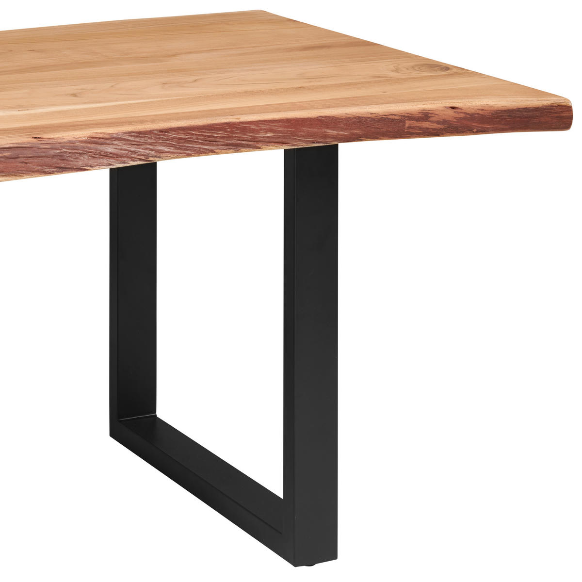 ESSTISCH 240/110/76 cm Echtholz  Holz, Metall gastro- und objekttauglich rechteckig Schwarz, Akaziefarben  - Schwarz/Akaziefarben, Modern, Holz/Metall (240/110/76cm) - P & B