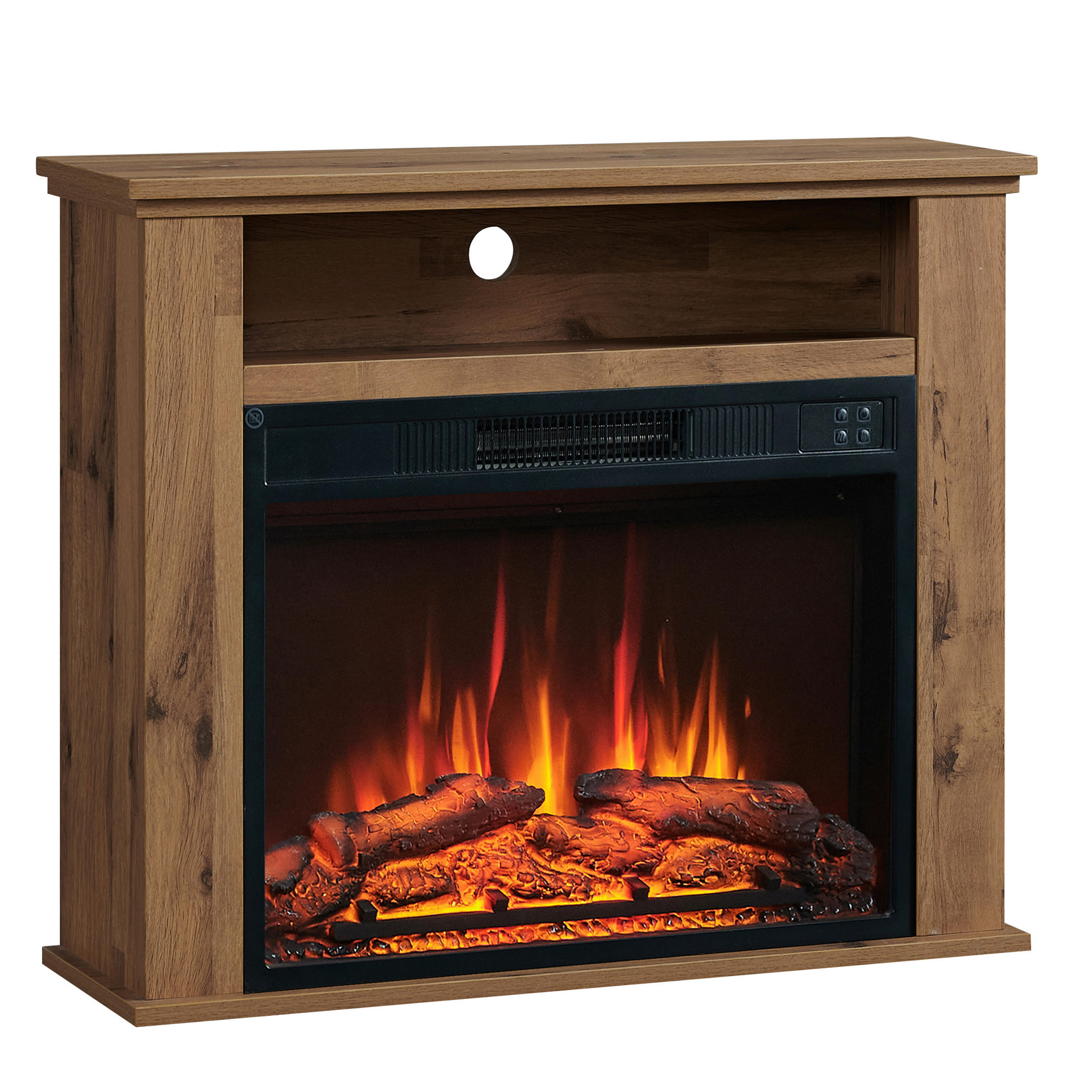 ELEKTROKAMIN - Eiche dunkel, Basics, Holz/Metall (23/85/65cm)