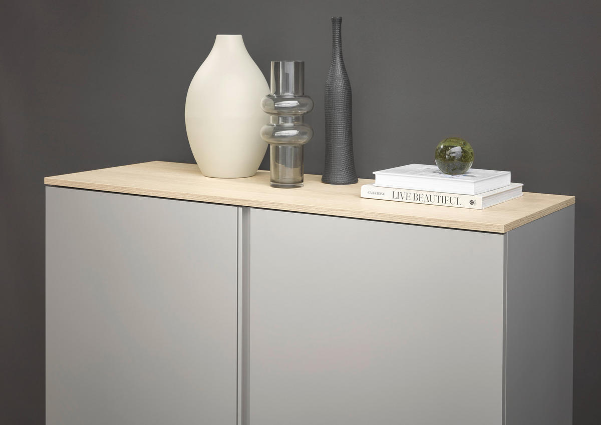 SIDEBOARD  in 120,2/89/43 cm  - Kaschmir/Eichefarben, Design, Holzwerkstoff/Kunststoff (120,2/89/43cm) - Voleo