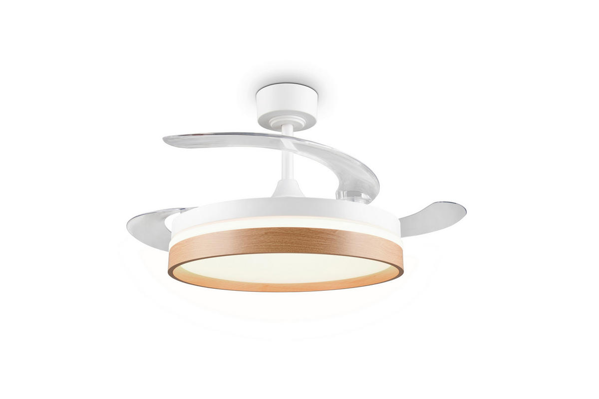 DECKENVENTILATOR - Klar/Braun, Design, Kunststoff/Metall (106/42cm)