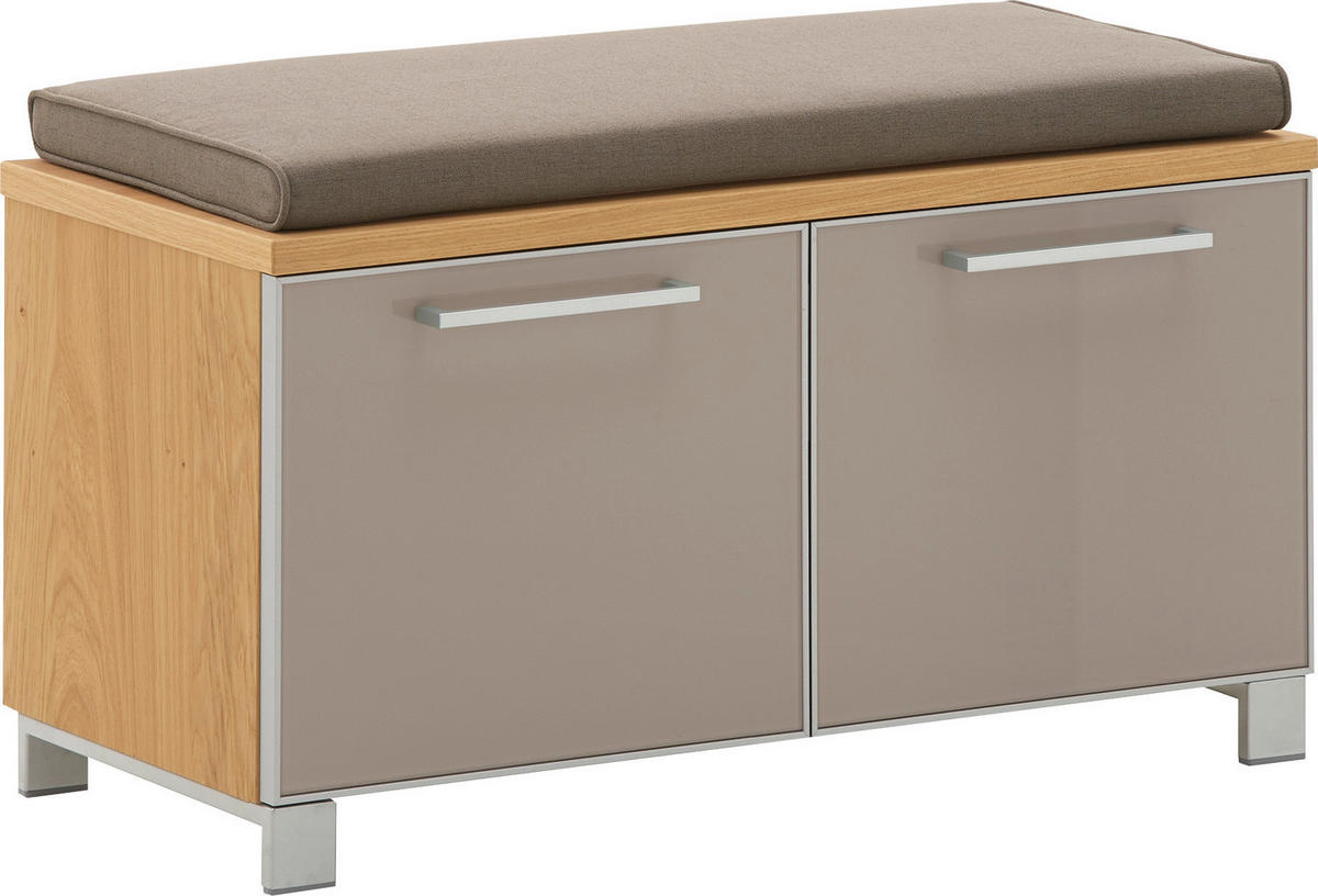GARDEROBE 6-teilig  in 265/195/40 cm  - Taupe/Hellbraun, Design, Glas/Holz (265/195/40cm)