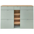 SCHUHSCHRANK 148/103/38 cm - Salbeigrün/Silberfarben, Design, Holzwerkstoff/Kunststoff (148/103/38cm) - Xora