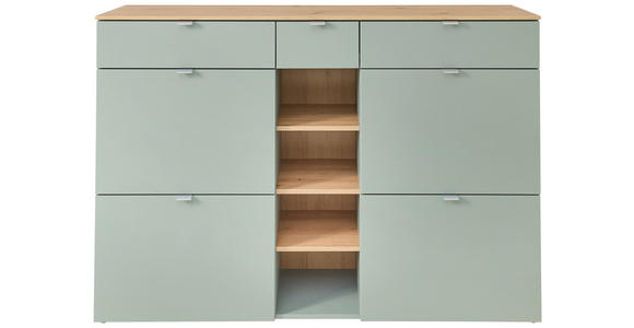 SCHUHSCHRANK 148/103/38 cm - Salbeigrün/Silberfarben, Design, Holzwerkstoff/Kunststoff (148/103/38cm) - Xora