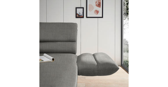 ECKSOFA  in Flachgewebe Hellgrau  279-327/176-217 cm  - Hellgrau/Schwarz, Design, Textil/Metall (279-327/176-217cm) - Dieter Knoll