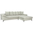 ECKSOFA Elfenbein Cord Rückenkissen, Armlehnenkissen, Rücken echt  - Elfenbein/Schwarz, KONVENTIONELL, Textil/Metall (332/231cm) - Carryhome